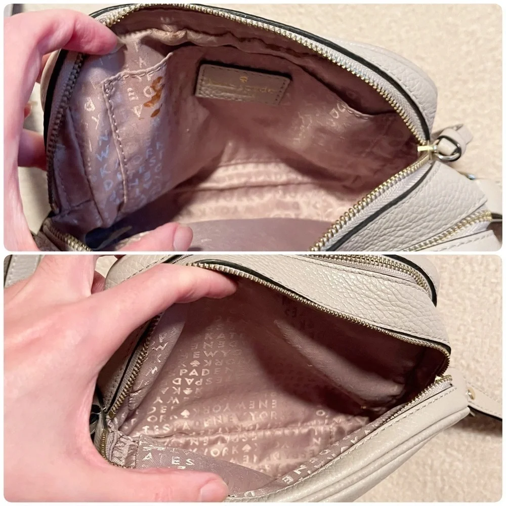 Kate Spade Pebbled Leather Pyper Mulberry Street Double Zip Crossbody Bag Purse